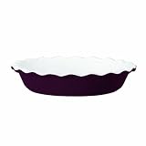 Emile Henry 9 inch Pie Dish, Figue with White Interior by Emile Henry