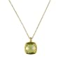 18k Yellow Cushion Green Amethyst 0.02ct Diamond Necklace - JewelryWeb