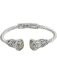 Filigree Design Cuff Bracelet with 18KY Accents 07.00 Inch Brc700