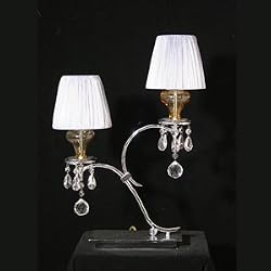 Lumax Lighting 0141T-16C 2L Chrome Egyptian Table Lamp