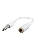 niceEshop 3.5mm Stereo Headphone Extension Cable Adapter (White,15cm)