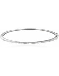 Sterling Silver and Diamond Bangle Bracelet (0.25cttw GH Color, I3 Clarity), 7"