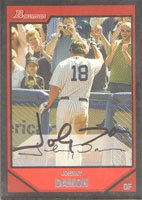 Johnny Damon, New York Yankees, 2007 Bowman Autographed Card