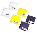 3 pairs of COSMOS &Acirc;&reg; LAA Riverer tone cotton sports basketball wristband / sweatband wrist sweat band/brace-Purple/Yellow/White + Free Cosmos cable tie