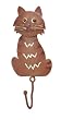 Regal Gift Cat Metal Single Wall Hook Key Rack