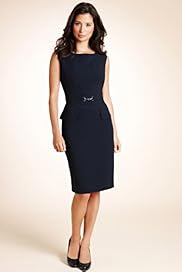 Slash Neck Panelled Peplum Dress