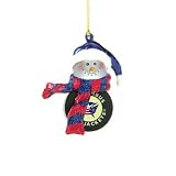 Columbus Blue Jackets Nhl Striped Acrylic Snowman Ornament (3)"