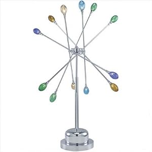 Fireworks Twelve Light Table Lamp in Chrome with Colored Glass by Lite Source