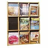 SAF5706OB Literature Rack, 9 PCKT, 29-1/4Wx2-1/2Dx38-1/2H, Oak
