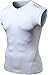 TSLA Men's V Neck Sleeveless Workout Shirts, Dry Fit Running Compression Cutoff Shirts, Athletic Training Tank Top, V Neck Shirts White, X-Large