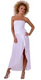 Sexy Long Sophisticated Formal Prom Suitable Tube Dress with Draped Hem from Hot Fash Dresses - EMPRESS TUBE White