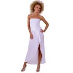 Sexy Long Sophisticated Formal Prom Suitable Tube Dress with Draped Hem from Hot Fash Dresses - EMPRESS TUBE White