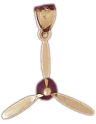 Dazzlers Solid 14 karats Gold Airplane Propeller Charm Pendant available in three colors from jewelsberry (weights: 3.9 grams only)