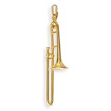 Bijou musique pendentif en plaqu� or : trombone