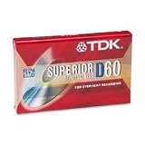 Audio Cassette, Standard Size, Normal Bias, 60 Minutes (30 x 2) (TDK20090)