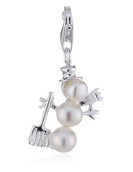 VINANI brand Germany 925 Sterling Silver Charm Pendant Snowman with Pearls HSM