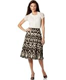 Charter Club Short-Sleeve Silk-Blend Blouse & Printed Pleated A-Line Skirt