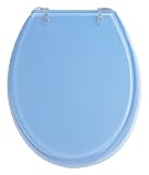 Wenko 18927100 WC-Sitz Tropic Blue - verstellbare, rostfreie Edelstahlbefestigung, Polyresin, hellblau