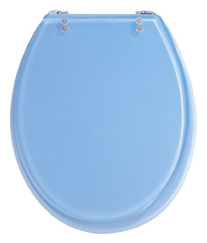 Wenko 18927100 WC-Sitz Tropic Blue - verstellbare, rostfreie Edelstahlbefestigung, Polyresin, hellblau