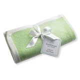 Cashmere Blanket in Kiwi with Ivory Trim