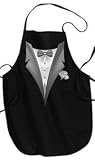 Tuxedo Novelty Full Length Funny Tux Apron - Black