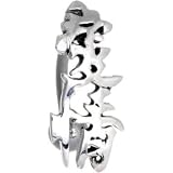Sterling Silver 925 Top Mount Love Chinese Belly Ring