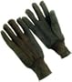 6 Pairs of PVC Dot Brown Jersey, knit wrist, Large