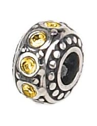 Genuine Zable (TM) Product. 925 Sterling Silver November Birthstone Wheel Bead Charm. 100% Satisfaction Guaranteed.