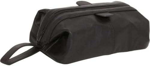 AmeriLeather Top-Zip Leather Toiletry Bag