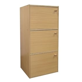 Ore International 3-Level Bookshelf with Doors
