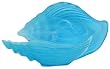 Colorful Art Glass Medium Sky Blue Seashell Bowl 9"L x 6"W