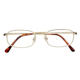 Dr. Dean Edell Reading Eyewear Gold Metal 1/2 Eye Pocket Clip with Brown Temple Tips, +1.75