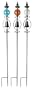 CBK Ltd 56-Inch H Garden Stakes with Crackle Glass globes and Fleur de Lis Toppers, Set of 3