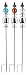 CBK Ltd 56-Inch H Garden Stakes with Crackle Glass globes and Fleur de Lis Toppers, Set of 3