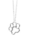 Paw Print Necklace Large Paw Pendant Sterling Silver Ashleys Signature Collection By Ashley & Co. 18"