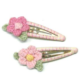 Souris（スーリー） お花モチーフ付ヘアピン 2個セット （ピンク/髪留め/ヘアアクセサリー/キッズフォーマル）