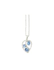 O&G Australia Natural Tanzanite & White Topaz, 925 Sterling Silver Pendant (0.96cttw)