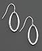 Sterling Silver Cubic Zirconia Oval Drop Earrings