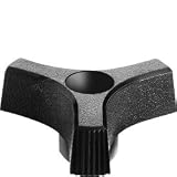 DimcoGray Black Thermoplastic 3-Prong Knob Female, Thru Hole Brass Insert: 1/4-20