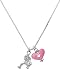 Softball Catcher and Trasnlucent Pink Heart Charm Necklace