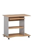 Maja 40243150 Computertisch 800 x 750 x 500 mm Buche-Nachbildung - silber Lackoptik