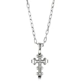 Police Faith Chain With White Stone Cross Pend