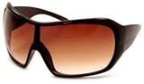 UrbanSpecs Sunglasses - Shields -Sharp Shield / Frame: Dark Brown Lens: Brown Gradient