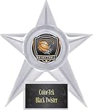 Basketball Stellar Ice 7 Trophy CLEAR STAR/BLACK TWISTER PLATE - SHIELD MYLAR 7 STELLAR ICE TROPHY - Custom Basketball