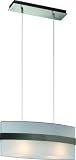 Massive 36060/17/10 Glaspendel Modern 2-Flg. stahl gebürstet, 2 x E27 60 Watt