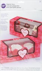 Wilton Cupcake Box 3 Cavity 4/Pkg You Bake Me Smile; 3 Items/Order