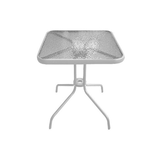 Gartentisch Glastisch 60x60cm Silber