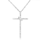 1 5ctw Round Brilliant Diamond Cross Pendant in 14k White Gold (GH I1-I2)