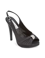 David's Bridal Satin Platform Slingback with Pleats and Rhinestones by... by David's Bridal