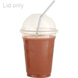 Disposable Dome Lid with hole for 12 14oz Juice Cup Clear    great for parties, bbqs, picnics and events